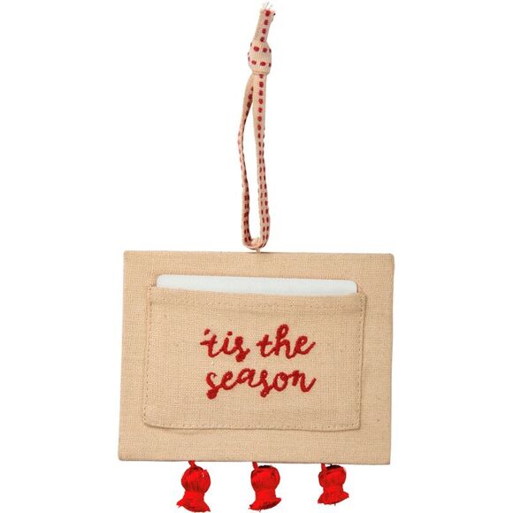 Tis the Season Red Pickup Truck Christmas Ornament Gift Card Holder - Picture 2 of 6